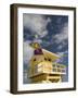 Lifeguard Tower, South Beach, Miami, Florida-Walter Bibikow-Framed Photographic Print