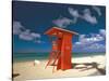 Lifeguard Tower, Waikiki Beach, Honolulu, Hawaii-George Oze-Stretched Canvas