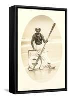 Lifeguard with Oar-null-Framed Stretched Canvas