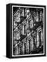 Lifestyle Instant, Fire Staircase, Black and White Photography Vintage, Manhattan, NYC, US-Philippe Hugonnard-Framed Stretched Canvas