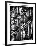 Lifestyle Instant, Fire Staircase, Black and White Photography Vintage, Manhattan, NYC, US-Philippe Hugonnard-Framed Premium Photographic Print