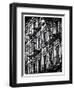 Lifestyle Instant, Fire Staircase, Black and White Photography Vintage, Manhattan, NYC, US-Philippe Hugonnard-Framed Photographic Print