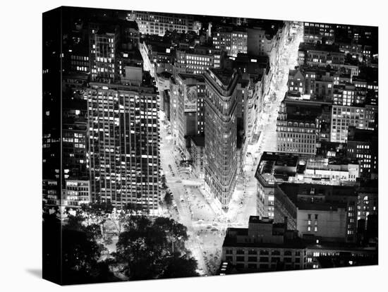 Lifestyle Instant, Flatiron Building by Nigth, Black and White Photography, Manhattan, NYC, US-Philippe Hugonnard-Stretched Canvas