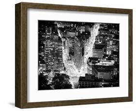 Lifestyle Instant, Flatiron Building by Nigth, Black and White Photography, Manhattan, NYC, US-Philippe Hugonnard-Framed Photographic Print