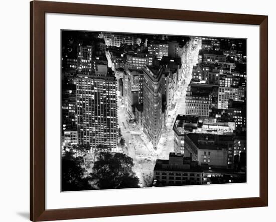 Lifestyle Instant, Flatiron Building by Nigth, Black and White Photography, Manhattan, NYC, US-Philippe Hugonnard-Framed Photographic Print