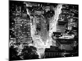 Lifestyle Instant, Flatiron Building by Nigth, Black and White Photography, Manhattan, NYC, US-Philippe Hugonnard-Mounted Photographic Print