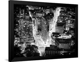 Lifestyle Instant, Flatiron Building by Nigth, Black and White Photography, Manhattan, NYC, US-Philippe Hugonnard-Framed Photographic Print