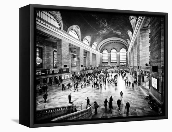 Lifestyle Instant, Grand Central Terminal, Black and White Photography Vintage, Manhattan, NYC, US-Philippe Hugonnard-Framed Stretched Canvas