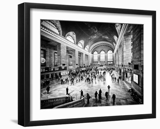 Lifestyle Instant, Grand Central Terminal, Black and White Photography Vintage, Manhattan, NYC, US-Philippe Hugonnard-Framed Premium Photographic Print