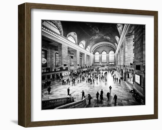 Lifestyle Instant, Grand Central Terminal, Black and White Photography Vintage, Manhattan, NYC, US-Philippe Hugonnard-Framed Photographic Print