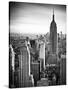 Lifestyle Instant, Skyline, Empire State Building, Manhattan, Black and White Photography, NYC, US-Philippe Hugonnard-Stretched Canvas