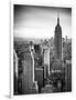 Lifestyle Instant, Skyline, Empire State Building, Manhattan, Black and White Photography, NYC, US-Philippe Hugonnard-Framed Photographic Print