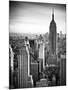 Lifestyle Instant, Skyline, Empire State Building, Manhattan, Black and White Photography, NYC, US-Philippe Hugonnard-Mounted Photographic Print