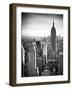 Lifestyle Instant, Skyline, Empire State Building, Manhattan, Black and White Photography, NYC, US-Philippe Hugonnard-Framed Photographic Print