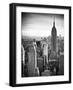 Lifestyle Instant, Skyline, Empire State Building, Manhattan, Black and White Photography, NYC, US-Philippe Hugonnard-Framed Photographic Print