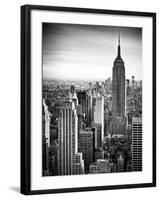 Lifestyle Instant, Skyline, Empire State Building, Manhattan, Black and White Photography, NYC, US-Philippe Hugonnard-Framed Photographic Print