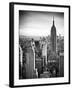 Lifestyle Instant, Skyline, Empire State Building, Manhattan, Black and White Photography, NYC, US-Philippe Hugonnard-Framed Photographic Print