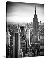 Lifestyle Instant, Skyline, Empire State Building, Manhattan, Black and White Photography, NYC, US-Philippe Hugonnard-Stretched Canvas