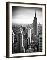 Lifestyle Instant, Skyline, Empire State Building, Manhattan, Black and White Photography, NYC, US-Philippe Hugonnard-Framed Premium Photographic Print