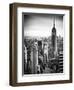 Lifestyle Instant, Skyline, Empire State Building, Manhattan, Black and White Photography, NYC, US-Philippe Hugonnard-Framed Photographic Print