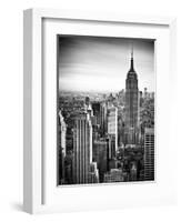 Lifestyle Instant, Skyline, Empire State Building, Manhattan, Black and White Photography, NYC, US-Philippe Hugonnard-Framed Photographic Print