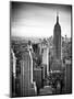 Lifestyle Instant, Skyline, Empire State Building, Manhattan, Black and White Photography, NYC, US-Philippe Hugonnard-Mounted Photographic Print