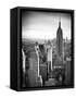 Lifestyle Instant, Skyline, Empire State Building, Manhattan, Black and White Photography, NYC, US-Philippe Hugonnard-Framed Stretched Canvas