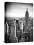 Lifestyle Instant, Skyline, Empire State Building, Manhattan, Black and White Photography, NYC, US-Philippe Hugonnard-Stretched Canvas