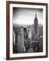 Lifestyle Instant, Skyline, Empire State Building, Manhattan, Black and White Photography, NYC, US-Philippe Hugonnard-Framed Photographic Print