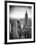 Lifestyle Instant, Skyline, Empire State Building, Manhattan, Black and White Photography, NYC, US-Philippe Hugonnard-Framed Photographic Print