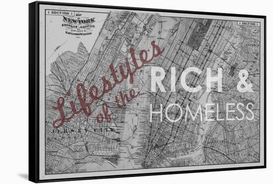 Lifestyles of the Rich & Homeless - 1891, New York, Brooklyn, & Jersey City Map-null-Framed Stretched Canvas