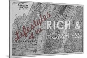 Lifestyles of the Rich & Homeless - 1891, New York, Brooklyn, & Jersey City Map-null-Stretched Canvas