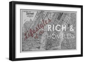 Lifestyles of the Rich & Homeless - 1891, New York, Brooklyn, & Jersey City Map-null-Framed Premium Giclee Print