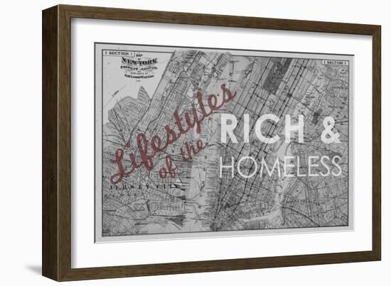 Lifestyles of the Rich & Homeless - 1891, New York, Brooklyn, & Jersey City Map-null-Framed Giclee Print