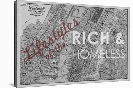 Lifestyles of the Rich & Homeless - 1891, New York, Brooklyn, & Jersey City Map-null-Stretched Canvas