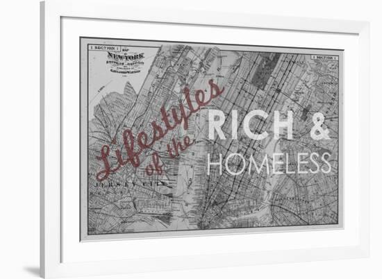 Lifestyles of the Rich & Homeless - 1891, New York, Brooklyn, & Jersey City Map-null-Framed Giclee Print