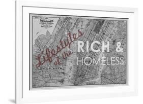 Lifestyles of the Rich & Homeless - 1891, New York, Brooklyn, & Jersey City Map-null-Framed Giclee Print