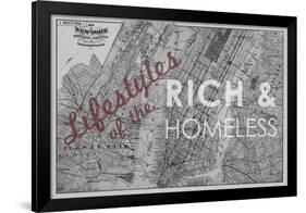 Lifestyles of the Rich & Homeless - 1891, New York, Brooklyn, & Jersey City Map-null-Framed Giclee Print