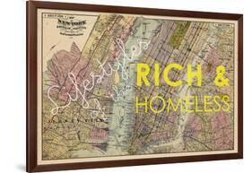 Lifestyles of the Rich & Homeless - 1891, New York, Brooklyn, & Jersey City Map-null-Framed Giclee Print