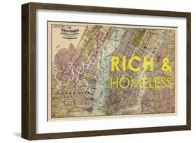 Lifestyles of the Rich & Homeless - 1891, New York, Brooklyn, & Jersey City Map-null-Framed Giclee Print