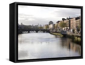 Liffey River, Dublin, Republic of Ireland, Europe-Oliviero Olivieri-Framed Stretched Canvas