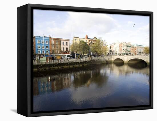 Liffey River, Dublin, Republic of Ireland, Europe-Oliviero Olivieri-Framed Stretched Canvas