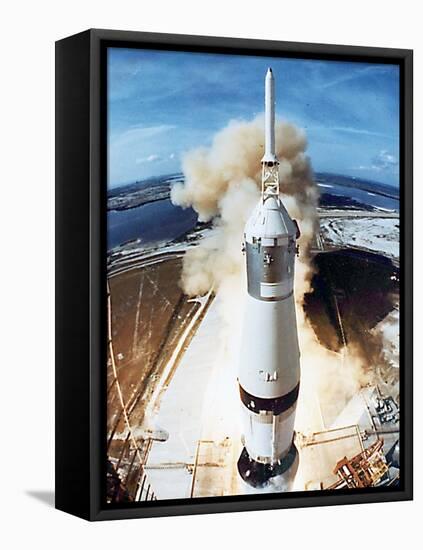 Lift Off of Apollo 11 Mission, with Neil Armstrong, Michael Collins, Edwin Buzz Aldrin, July 1969-null-Framed Stretched Canvas