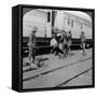 Lifting Wounded Soldiers onto a Hospital Train, East Africa, World War I, 1914-1918-null-Framed Stretched Canvas