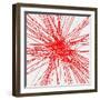 Light Abstract Background with Red Random Lines, Glitch Effect for Design Concepts, Posters, Banner-molaruso-Framed Art Print