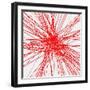 Light Abstract Background with Red Random Lines, Glitch Effect for Design Concepts, Posters, Banner-molaruso-Framed Art Print
