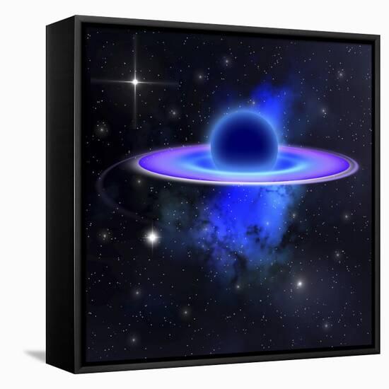 Light and Matter Being Pulled into a Black Hole-Stocktrek Images-Framed Stretched Canvas