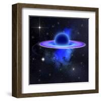 Light and Matter Being Pulled into a Black Hole-Stocktrek Images-Framed Art Print