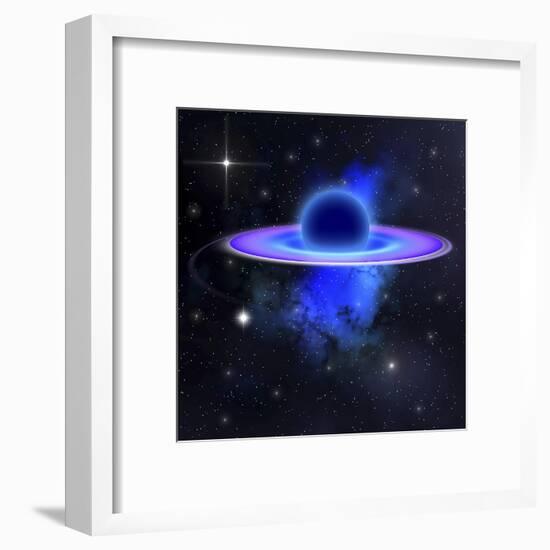 Light and Matter Being Pulled into a Black Hole-Stocktrek Images-Framed Art Print