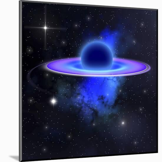 Light and Matter Being Pulled into a Black Hole-Stocktrek Images-Mounted Art Print